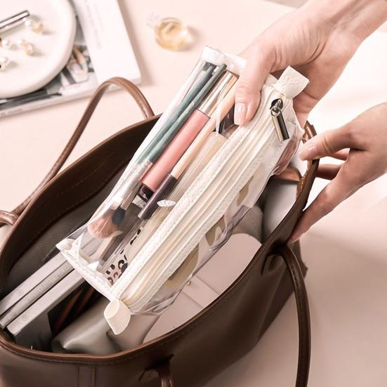 Косметичка для хранения со съемными отделениями и ручкой, водонепроницаемая дорожная косметичка большой емкости