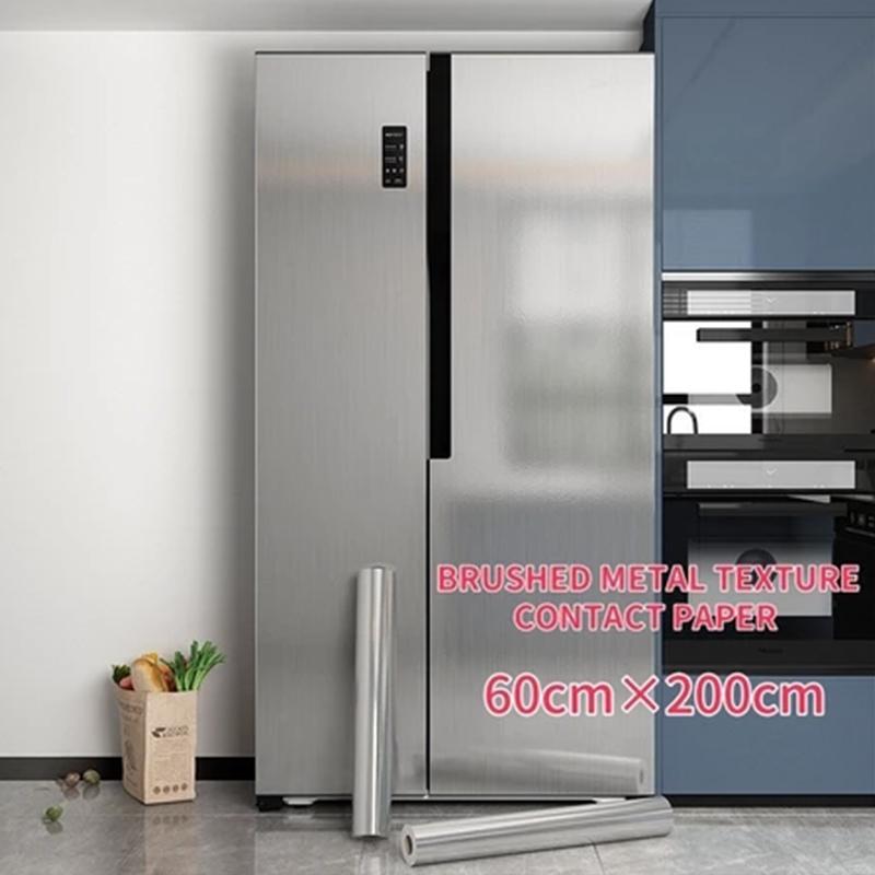 60x200cm Self Adhesive Oil Proof Kitchen Refrigerator Wallpaper Waterproof Wall Sticker Removable Appliance Cover
