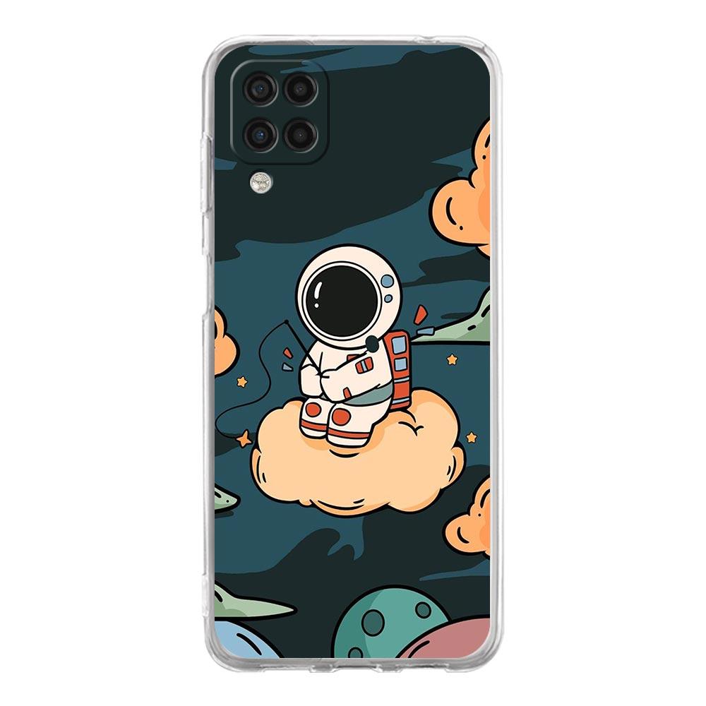 Прозрачный чехол для телефона Samsung Galaxy A13 A51 A71 A21S A12 A11 A31 A52 A41 A23 A53 A73 A32 5G A03S, чехол с милым мультяшным космонавтом