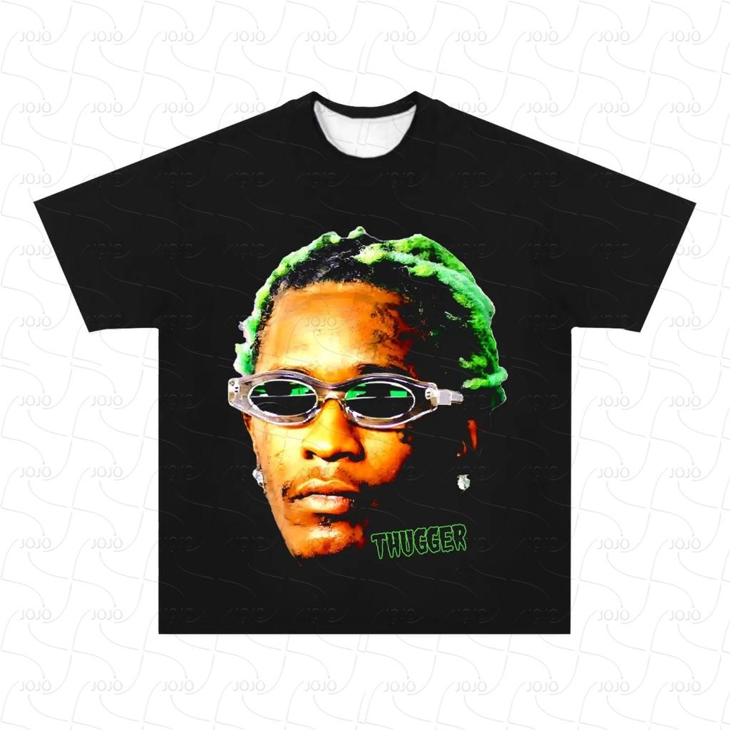 Rapper Young Thug Retro Graphic American T-Shirt Men's Hip Hop Clothing Y2k Unisex Fashion Oversized Ghetto Gangster Top