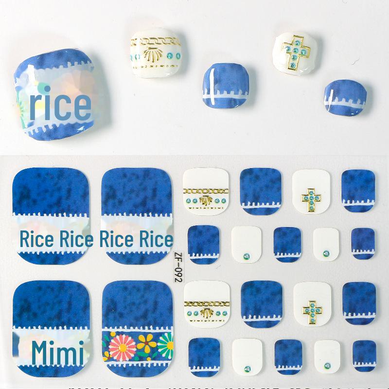 Наклейки на ногти с 3D-ромбовидным узором: Водостойкий, долговечный, отбеливающий для ног