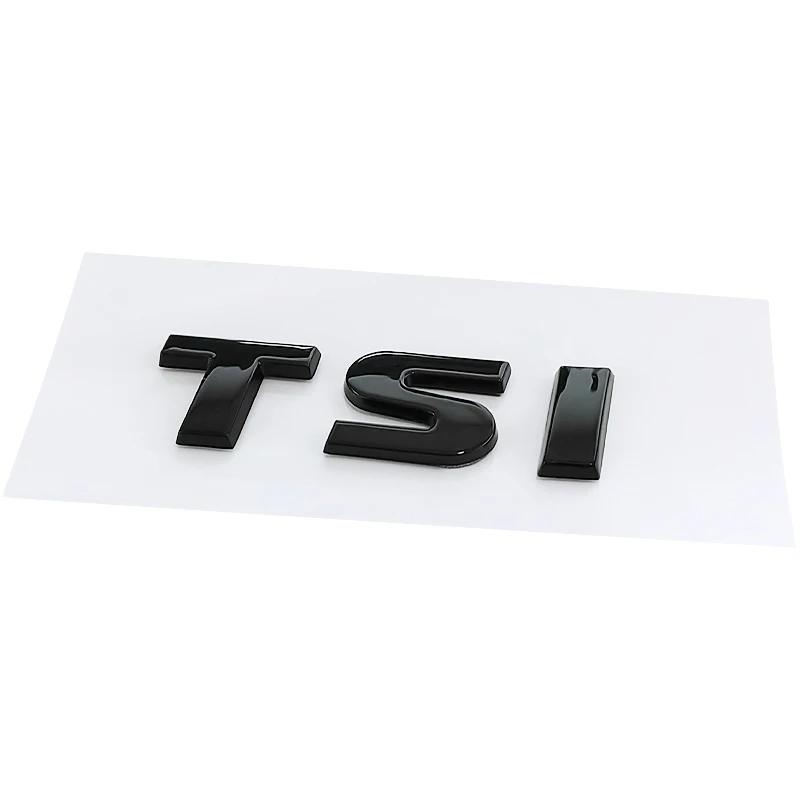 YKPSC1 New 3d ABS Chrome Black Logo TSI Emblem Letters Car Trunk Badge For VW car 4 5 6 7 TSI Sticker Accessories