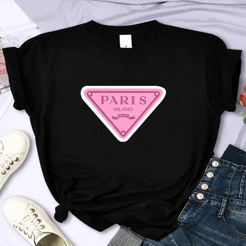 Унисекс люксовый бренд Paris For Women's Высококачественная летняя футболка с принтом Повседневная футболка большого размера Y2k Personality Sleeve O-образный вырез