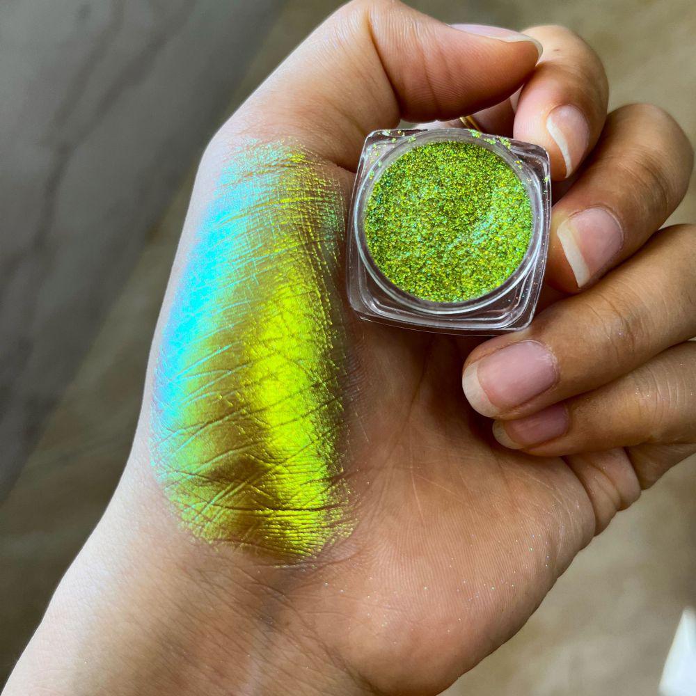 Многоцветные хамелеоновые тени для век, пудра, блестки для ногтей, Aurora Neon Rainbow Pigment, хромированная пудра, переливающиеся тени для век, декор для ногтей