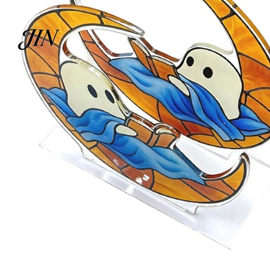 Retro Style Napkin Holder Holder, Ghost Halloween Theme, Transparent Acrylic Vertical Dispenser, for Dining Tables Bars Kitchens Party Lightweight