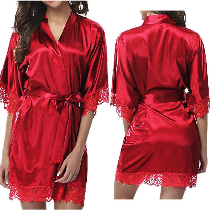 Women's Spring and Summer Nightgown Sexy Imitation Ice Silk  Nightgown Erotic Lingerie Soft and Comfortable Homewear