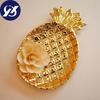 Gold Plated Pineapple Ceramic Storage Plate Snack Plates Dessert Jewelry Dish Make Up Tray