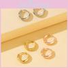 Элегантные серьги-кольца из сплава Минималистичные Геометрические Круглые Золотые Серебряные Золотые Розовые