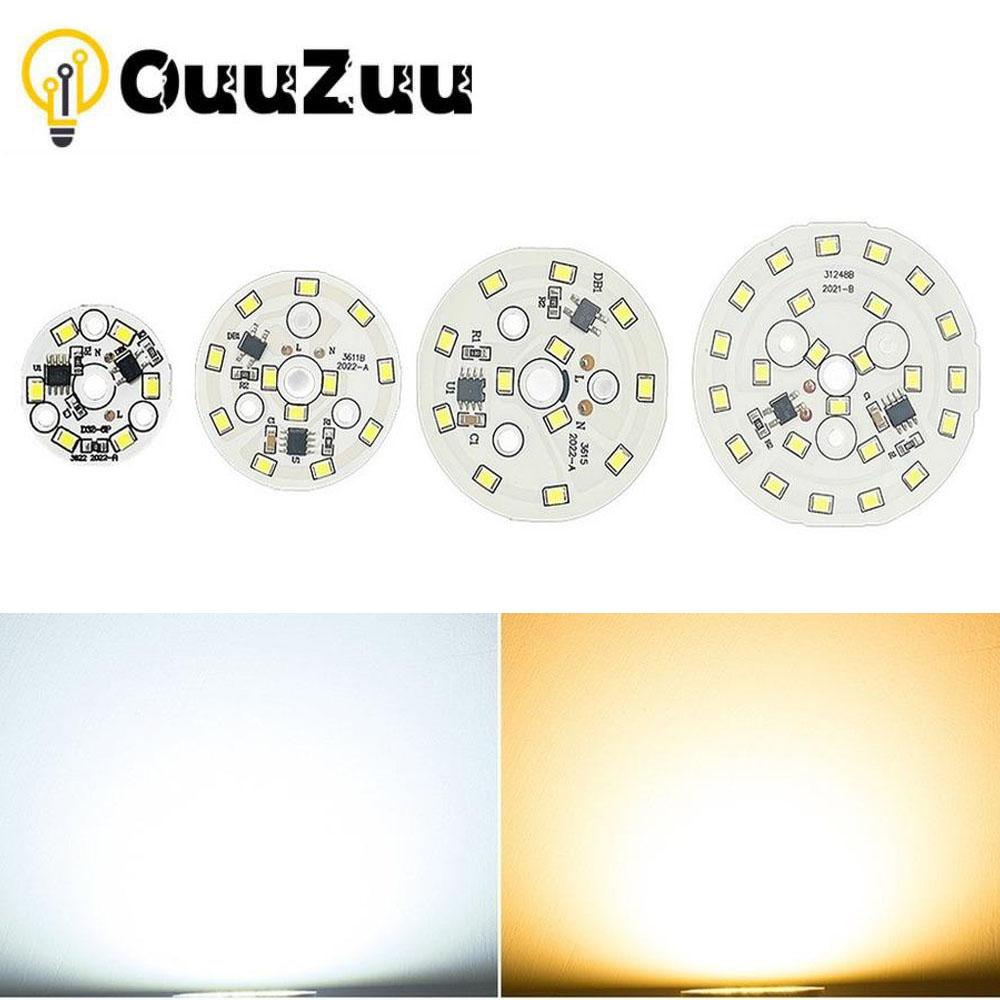 LED Spotlight Chip for Lamp Bulb 3W 5W 7W 9W 12W SMD 2835 Round Light Beads AC 220V Bulb Chip Lighting