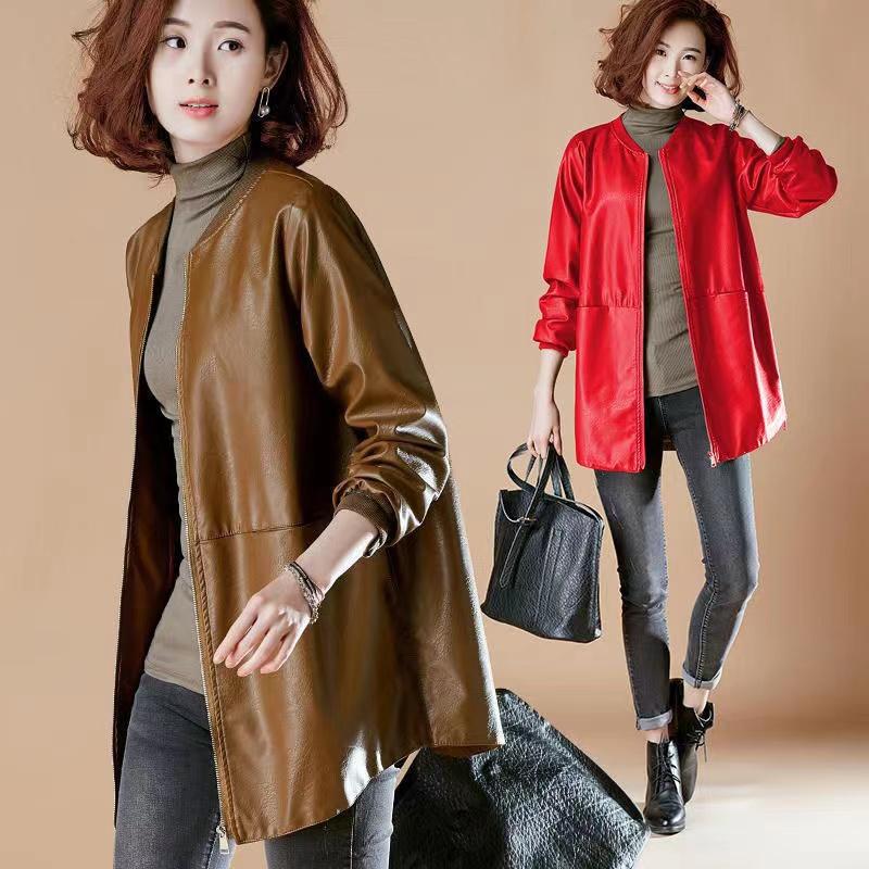 Autumn Winter New Fashion Leather Women Jacket Coat Plus Size 6xl Black Clothes