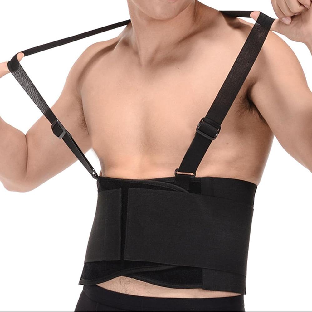 20x105см Рабочий пояснично-крестцовый бандаж для нижней части спины с регулируемыми ремнями Черный