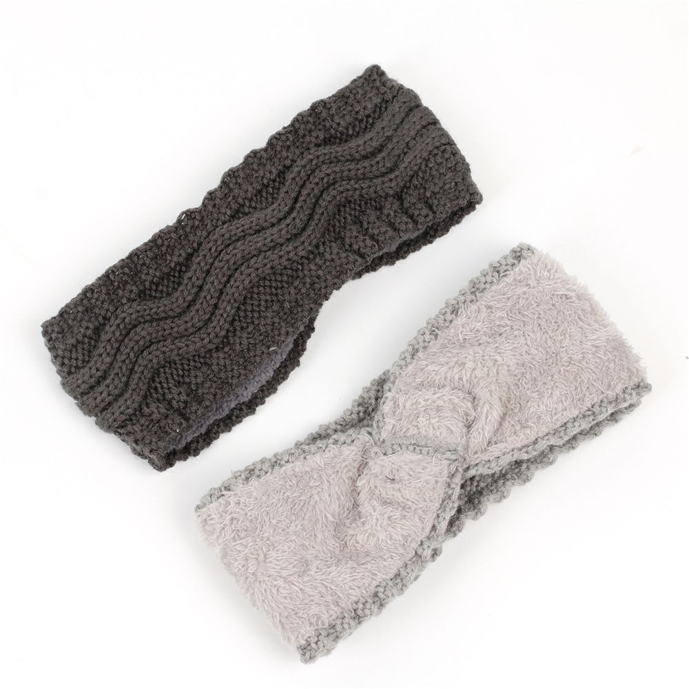 Зимние аксессуары для волос Эластичный вязаный крючком узел согревающий уши Вязаные повязки на голову Ободки для женщин