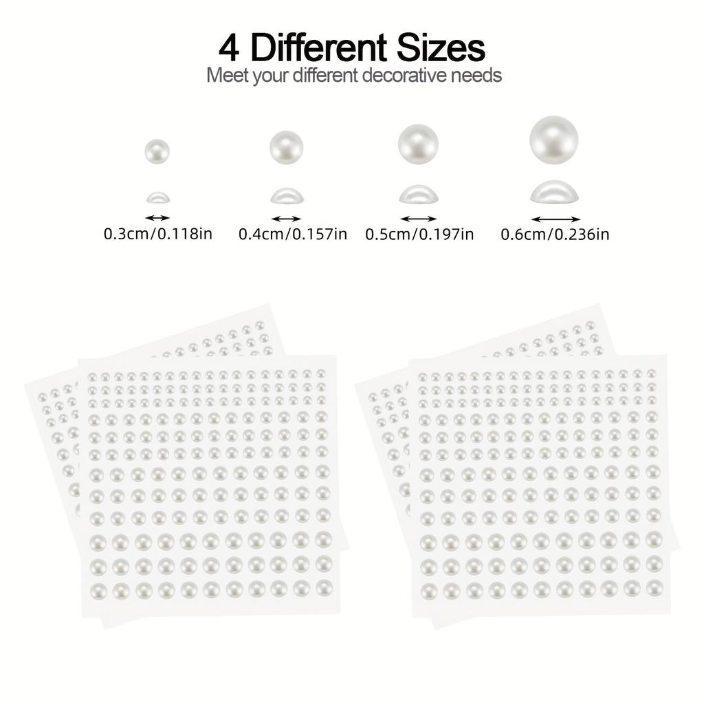 165 шт./лист микс 3/4/5/6 мм 3D жемчужные украшения для лица тени для век наклейки самоклеящиеся наклейки для лица волосы брови ногти макияж декор
