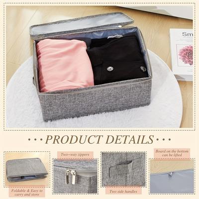 Штабелируемые Складные Тканевые Коробки для Хранения с Крышками и Ручками Жесткие и Складные Коробки для Хранения Шкафчики для Одежды Хранение под Кроватью