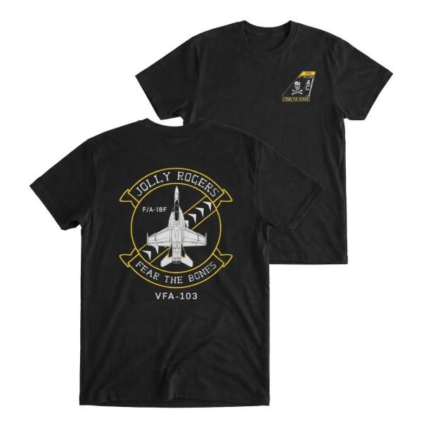 VFA 103 Jolly Rogers T Shirt Fear The Bones FA 18F Super Hornet Graphic Tee