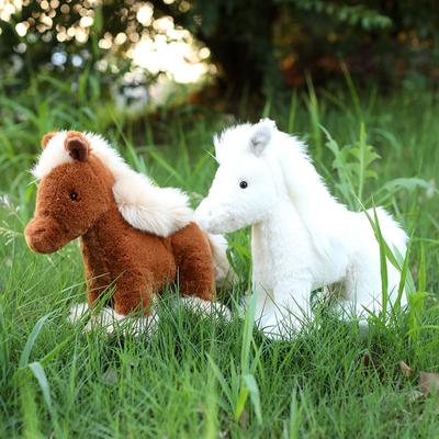 25-40 см имитация милой лошади плюшевая кукла коричневая белая длинношерстная лошадь животное плюшевая игрушка украшение для дома подарок на день рождения для мальчиков