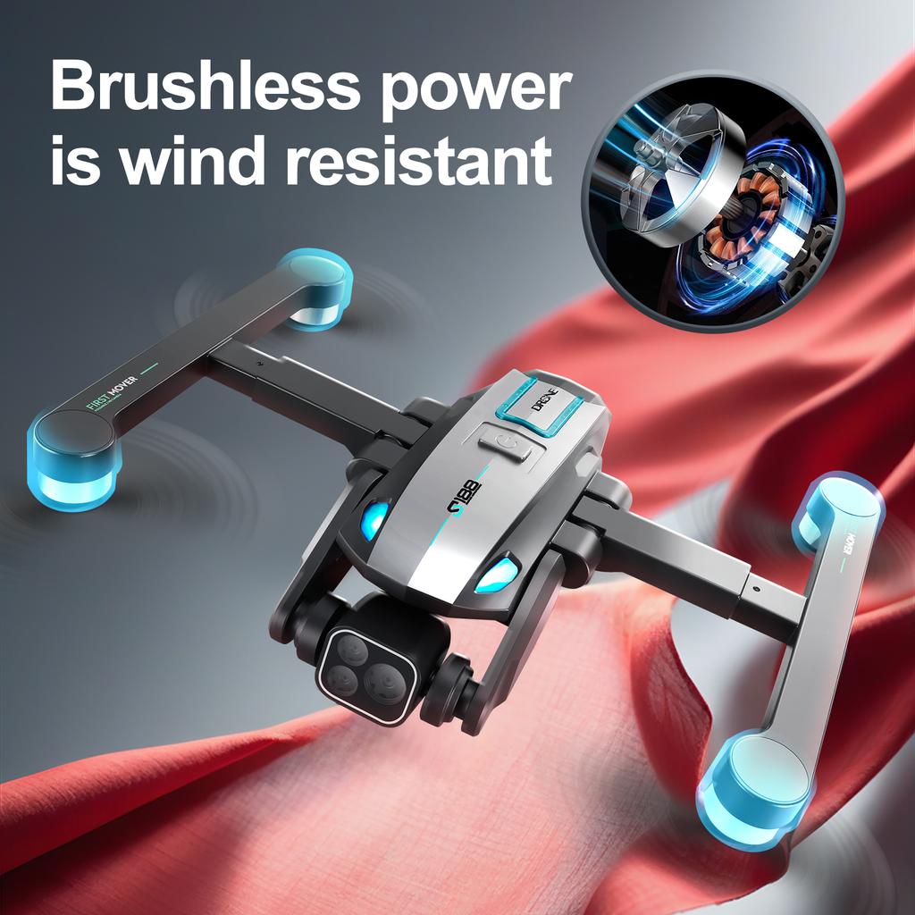 S188 GPS Drone 4K Professional Triple Camera Aerial Photography Drone 5G Wifi Brushless Obstacle Avoidance Drone RC Quadcopter Toy 2KM