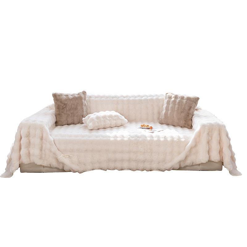 Бархатная ткань для дивана с кроликом, зимний плюшевый противоскользящий чехол для дивана, новое одеяло для подушки с кошачьими царапинами.