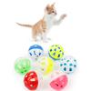 Plastic Fun Cat Bell Ball Toy Randomly Colored Lightweight For Entertainment Pet