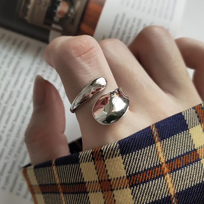 Гладкое персонализированное простое кольцо, разомкнутое кольцо, регулируемое кольцо, модное универсальное женское кольцо