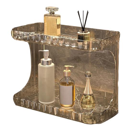 Double Layer Makeup Storage Rack Bathroom Countertop Organizer Large Capacity Perfume Tray Cosmetics Storage Shelf