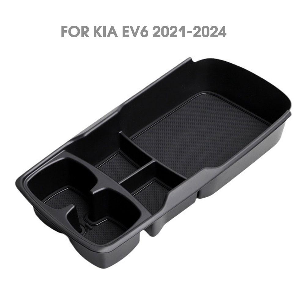 Car Storage Box For Kia EV6 2024-2024 Center Console Storage Box Lower Layer Tray Tidying Center Console Organizer Accessor U3L9