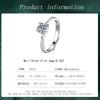 Fine Jewelry  Customized Four Claws Round Ring S925 Solid Silver 0.5CT Moissanite Ring for Female  Valentine's Day Gift