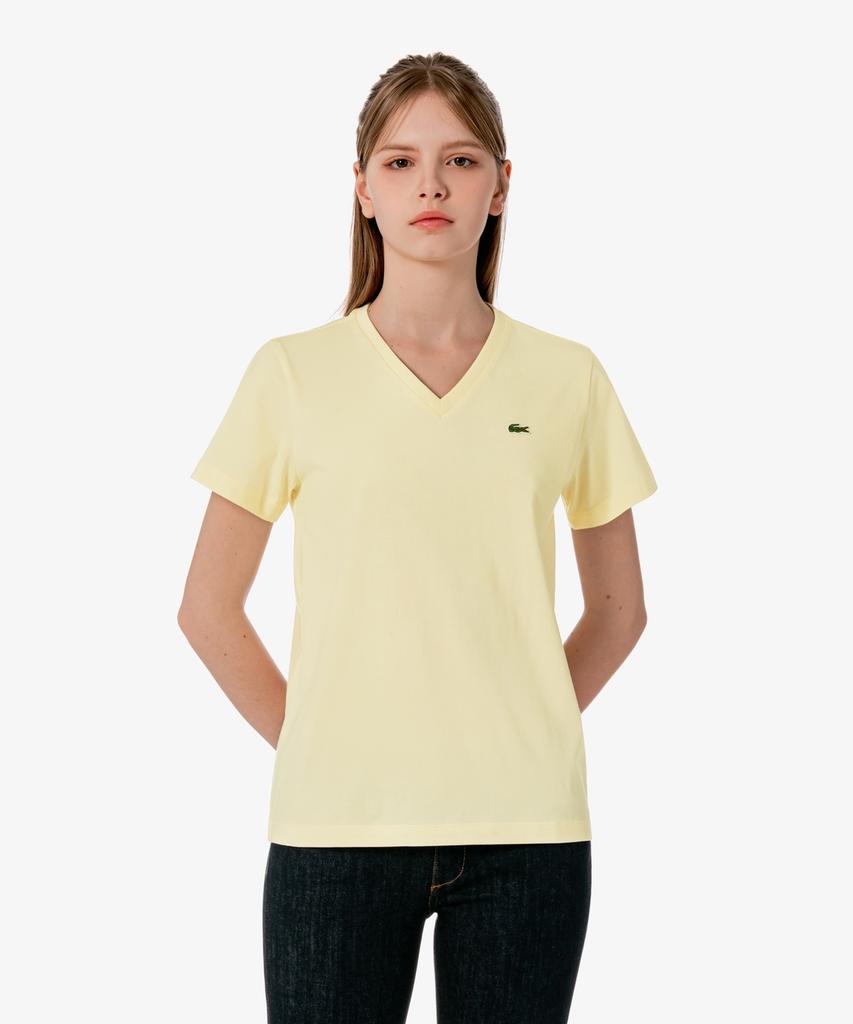 LACOSTE Женская базовая футболка с V-образным вырезом и коротким рукавом Tf833E-56G S7G