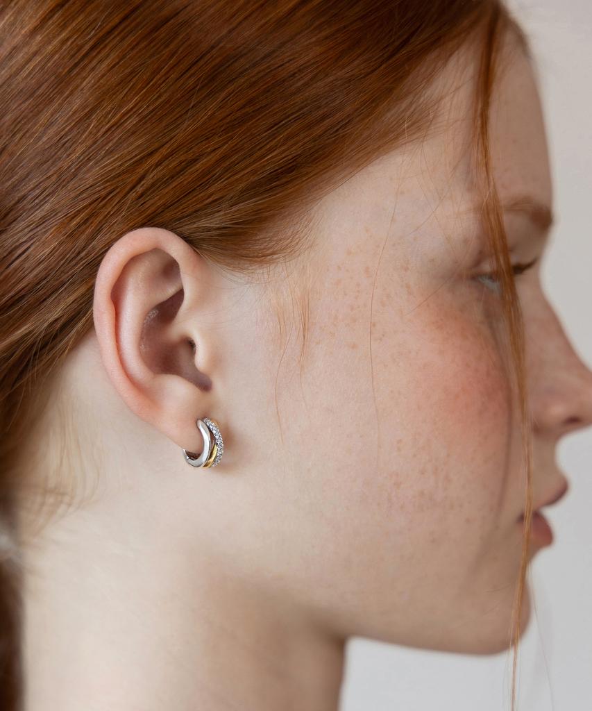 Серьги-кольца Tatiana Mixed Curve Ec3226