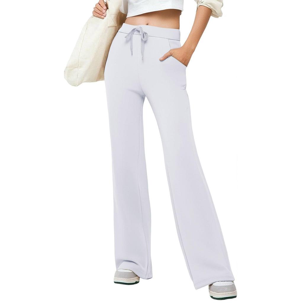 Женские модные цветные брюки прямого кроя с высокой посадкой и карманами, повседневные брюки