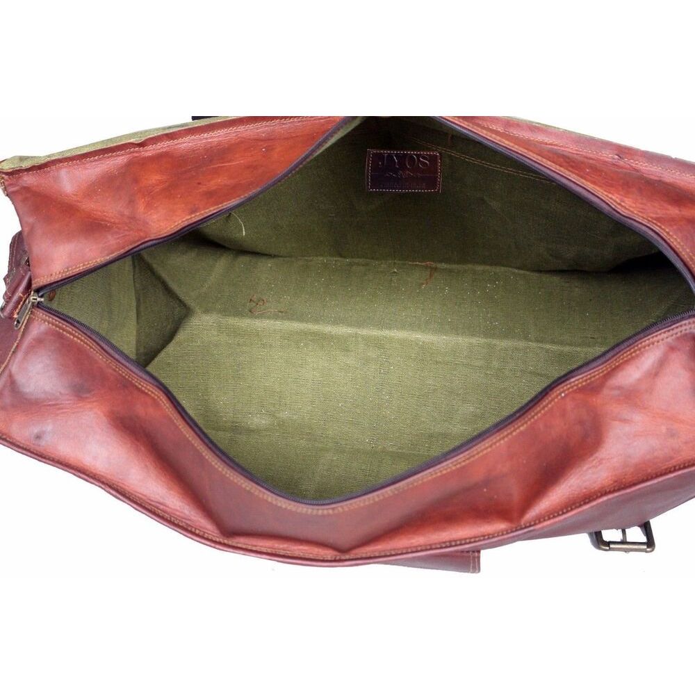 Real Brown Leather Duffle Bag Sports Gym Bag Weekend Travel Chokor Luggage