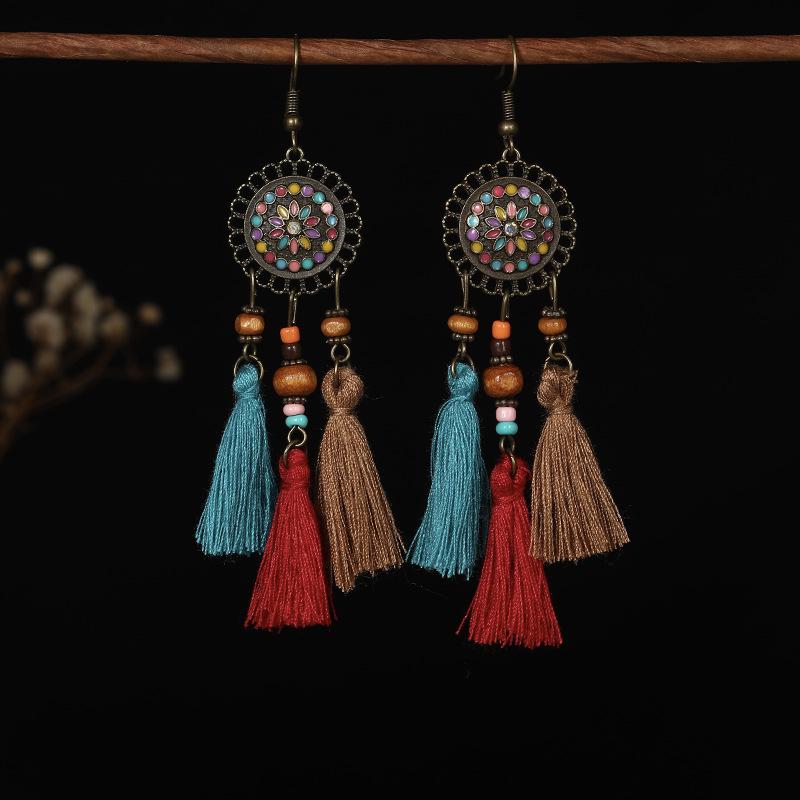 Bohemian Ethnic Tassel Earrings - Tribal Style for Holiday Travel Photography