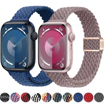 Тонкий нейлоновый ремешок для Apple Watch Band 44 мм 40 мм 45 мм 49 мм 44 мм магнитная застежка плетеный браслет iWatch band series 9 se 7 3 8 Ultra