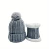2pcs/set  Knit Hat Scarf Set Thick Plush Windproof Cozy Warm for Autumn/Winter Hat