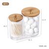Makeup Cotton Pad Organizer Storage Box For Cottonswab Container With Bamboo Lid