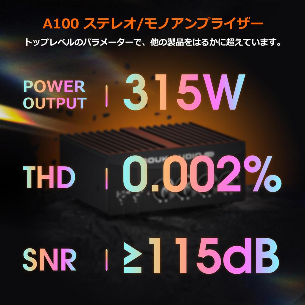 Douk Audio Nobdound A100 HIFI Power Amplifier with PFFB TPA3255 Class D Compact Operational Amplifier Switchable Patented Cooling Method Stereo Mode
