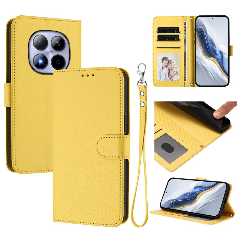 For Xiaomi Redmi Note 15 Pro 5G Leather Case Wallet Stand Phone Cover with Wrist Strap