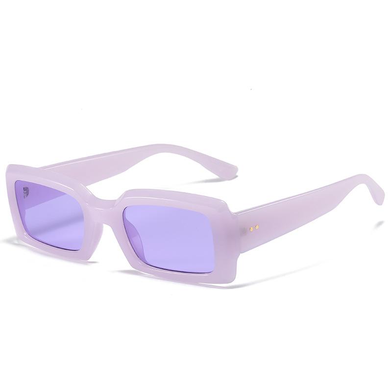 Internet celebrities ins small frame sunglasses, fashionable square jelly sunglasses, multi-color glasses