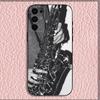 Музыкальный чехол для телефона с саксофоном для Samsung S25, S24, S21, S22, S23, S30, Ultra, S20, Plus, Fe, Lite, Note, 10, 9, 5G Черный чехол