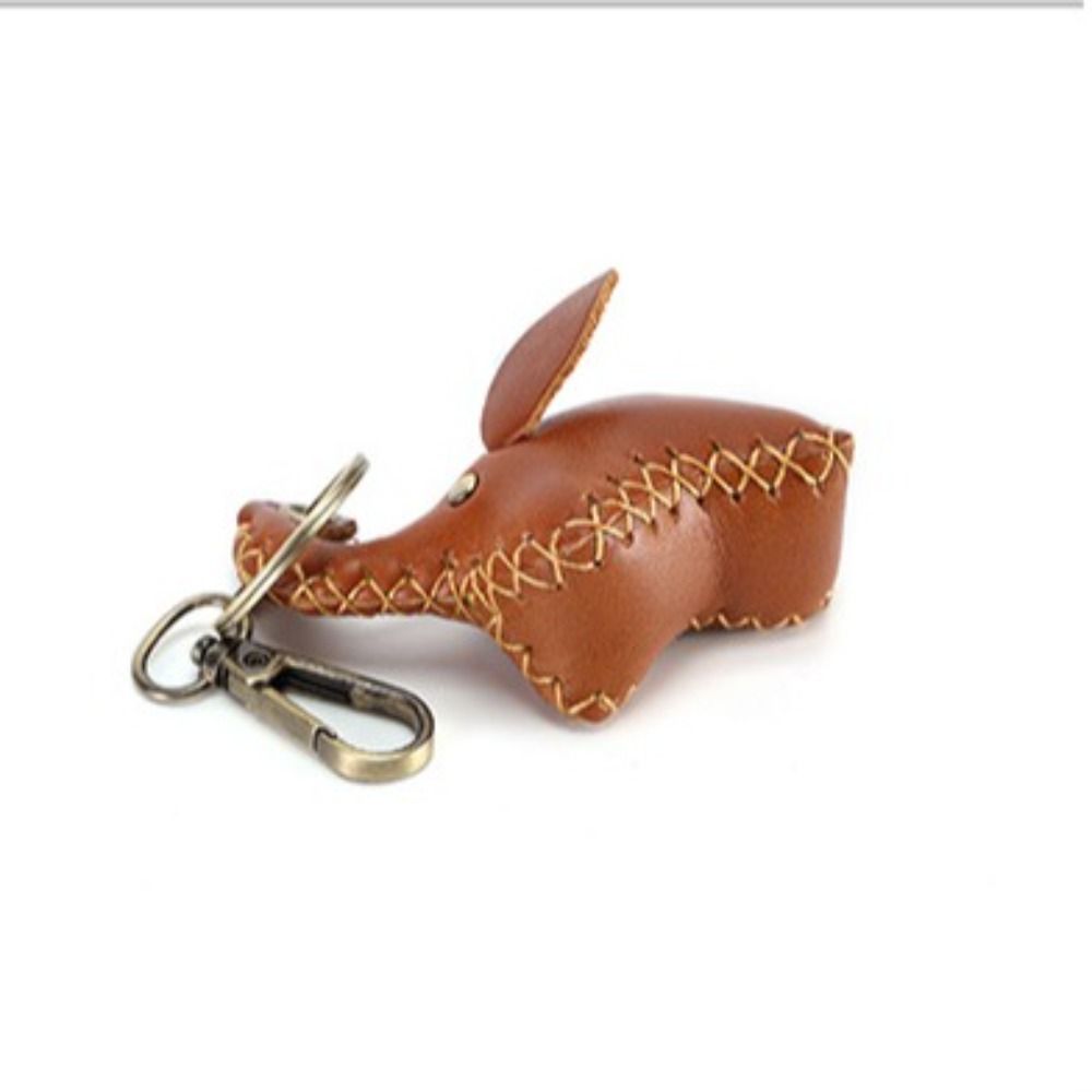 PU Leather Hanging Ornament Elephant Bag Pendant Classic Car Key Chain Gift