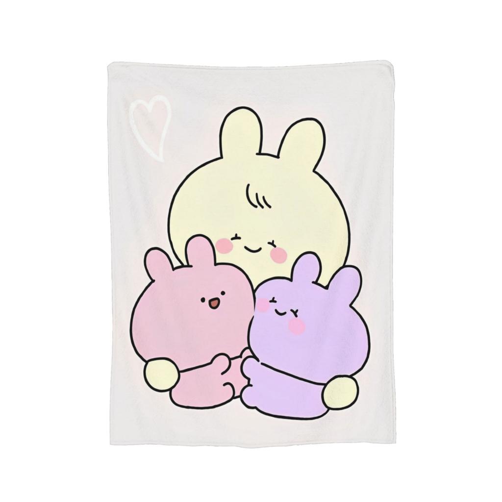 Asamimichaan Asleep Cartoon Fleece Throw Blanket Kawaii Asamimi Blankets for Sofa Car Super Soft Bed Rug