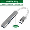 Разветвитель для передачи данных 4-портовая док-станция Type-C USB C HUB USB 3.0 расширитель