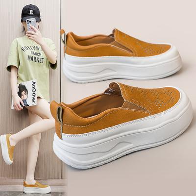 RD1901-1 Новые полые белые туфли, женские весенне-летние туфли с приподнятой подошвой, туфли-лодочки, износостойкие повседневные туфли