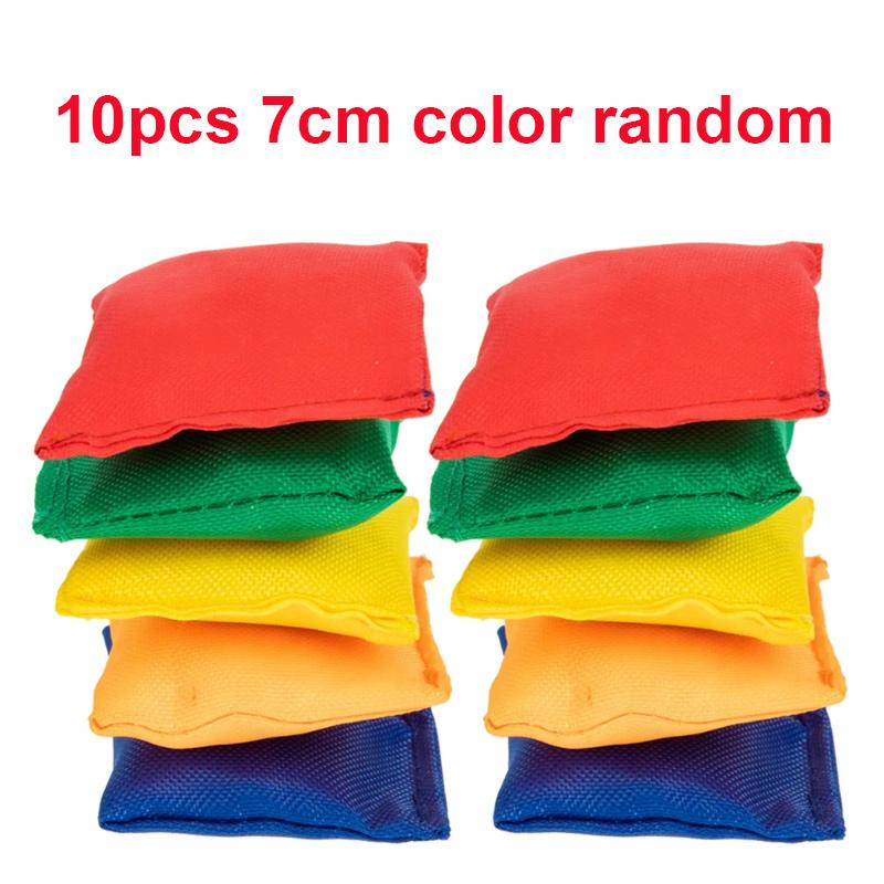 10Pcs 5/7cm Square Canvas Soft Sandbags - Portable Indoor Outdoor Children's Playground Throwing Handmade Game Toy Props
