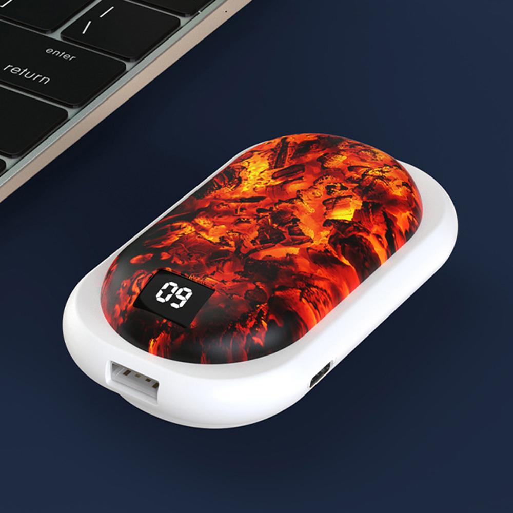 Портативные грелки для рук 2-в-1 с 3 USB-перезаряжаемыми нагревателями для рук с регулируемой температурой, блоком питания