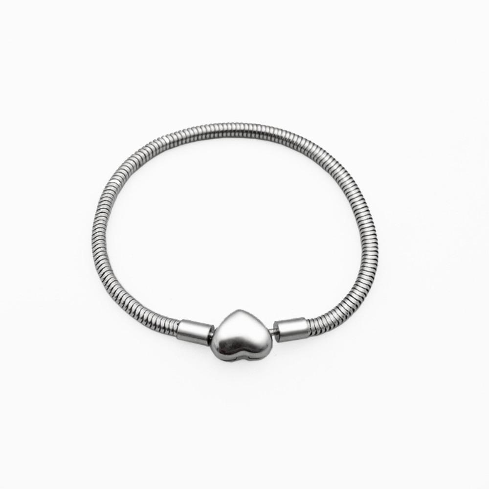 Titanium Steel Heart Bracelet Classic DIY Snake Chain Never Fade Trendy Jewelry Gift for Women