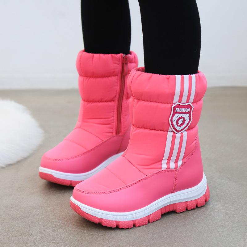 Children's Snow Boots Winter New Styles Children's High Top Winter Boots Children's Shoes with Plush Insulation Children's Cotton Boots