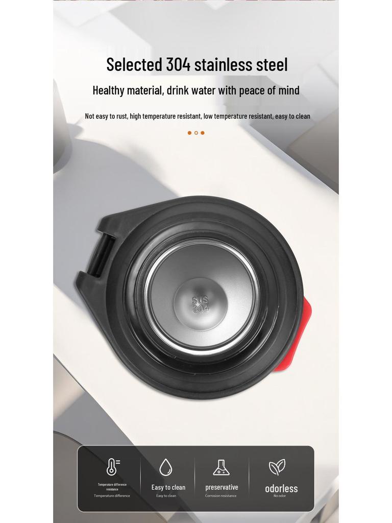 Изолированный дорожный чайник из нержавеющей стали 304 - Портативная бутылка для воды большой вместимости для кемпинга на открытом воздухе.