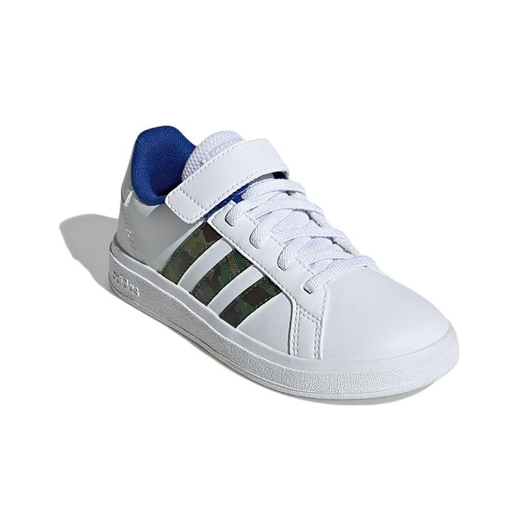 Adidas Neo Grand Court Kids Comfortable Low-Top Sneakers Kids Sneakers White Green GV6809