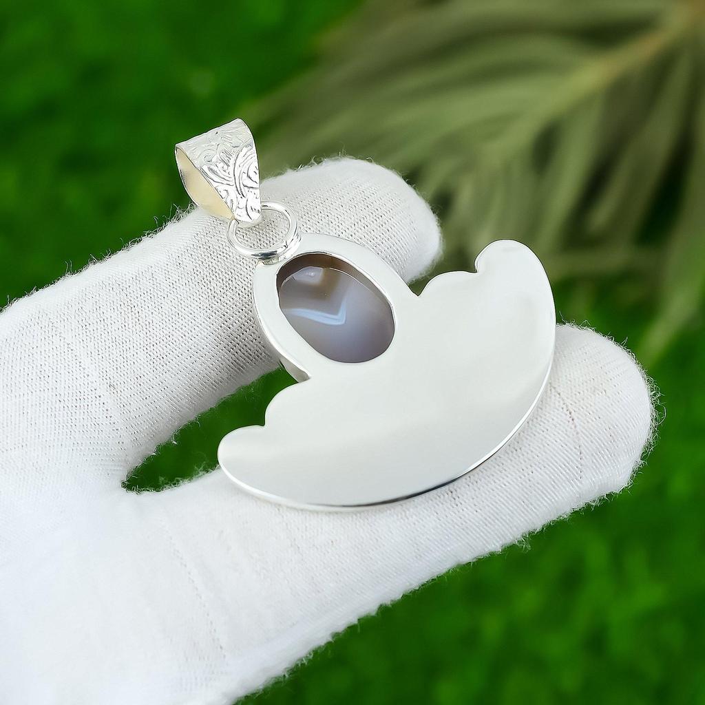 Распродажа ко Дню сестер Подвеска из агата Ботсваны из стерлингового серебра для свадьбы